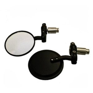 Black Round Bar End mirror  7/8 (22mm) works on either side