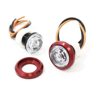 Clear LED Blinkers w/ Amber LED comes in pairs with CNC bezel turn signals