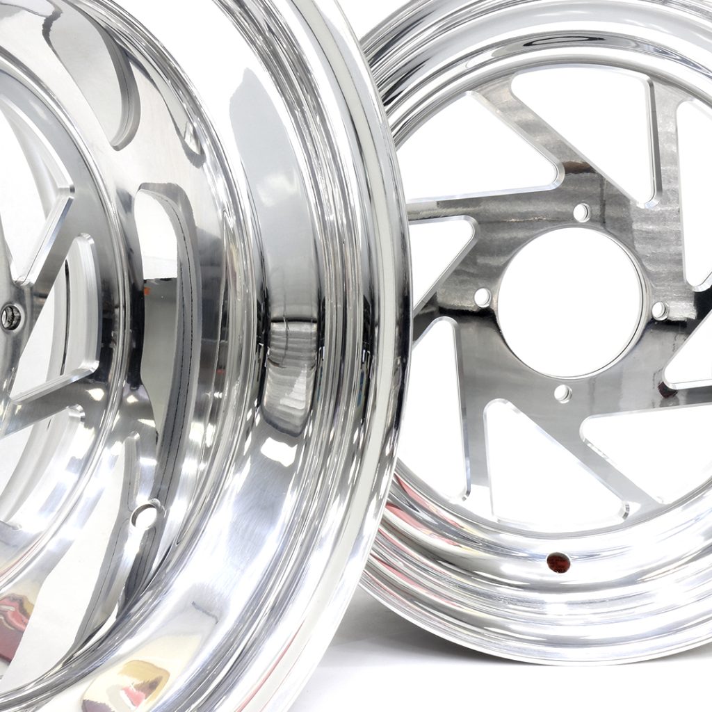 RUCKSHOP SUPERMESH POLISHED WHEEL SET W/ HUB CAP FOR GY6