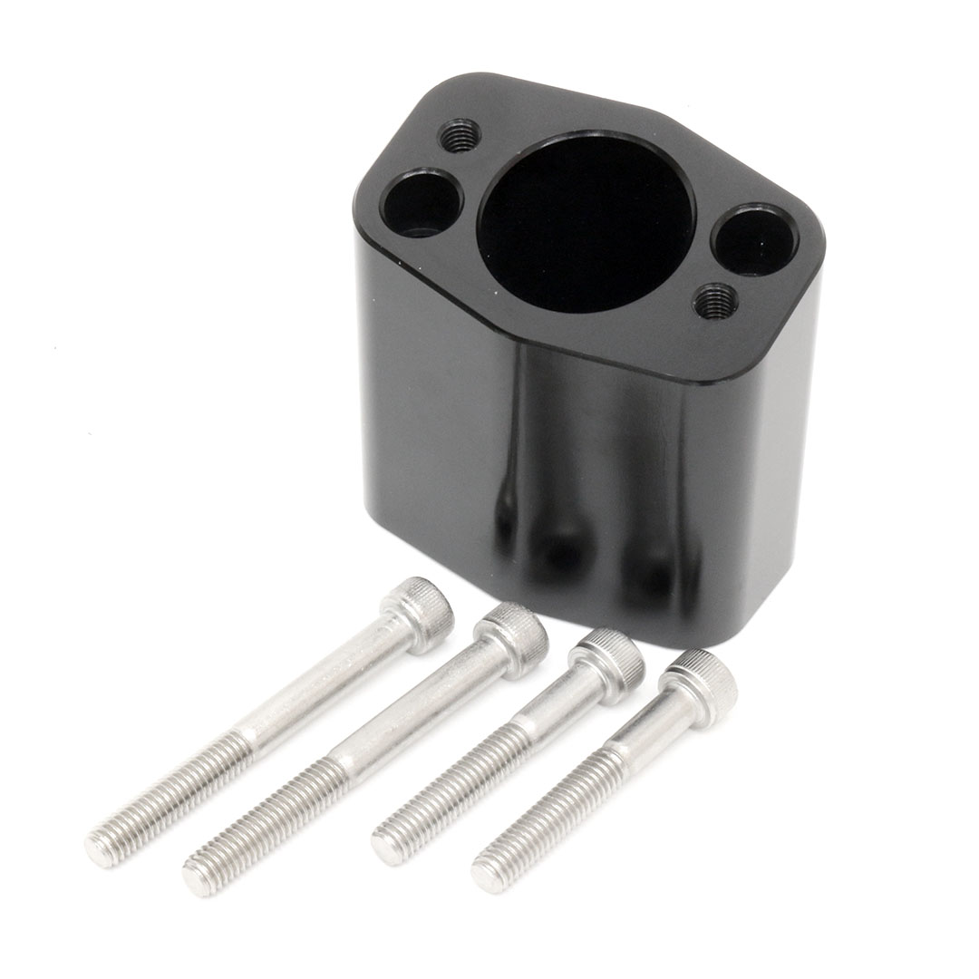 ALL IN ONE GY6 Manifold riser angled clocking flange 56mm BLACK