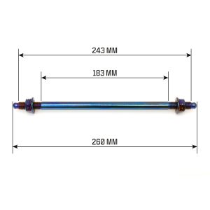 12MM X 260MM neochrome front axle for Honda Ruckus disc kits